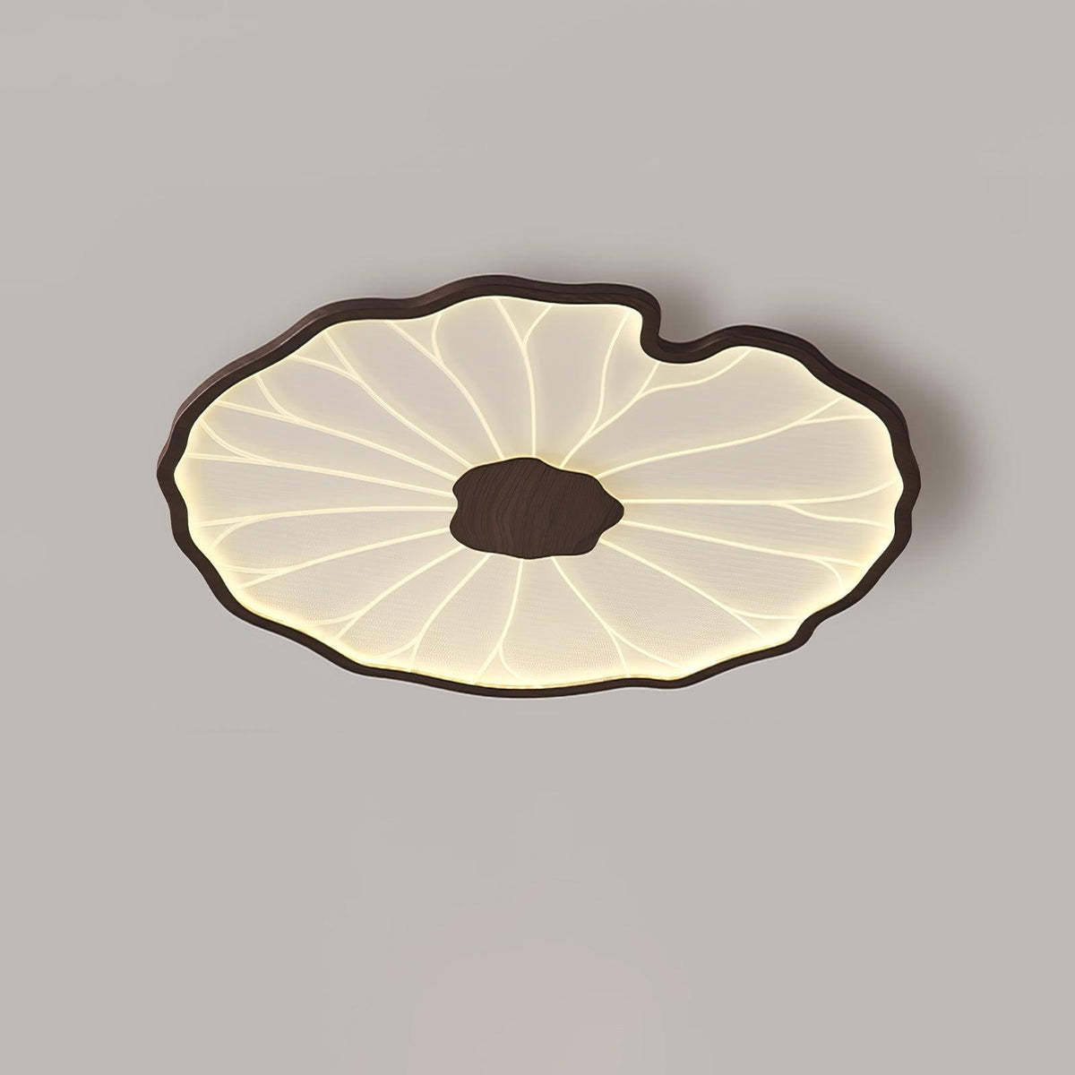 Plafondlamp Met Platte Vorm En Moderne Houtstructuur