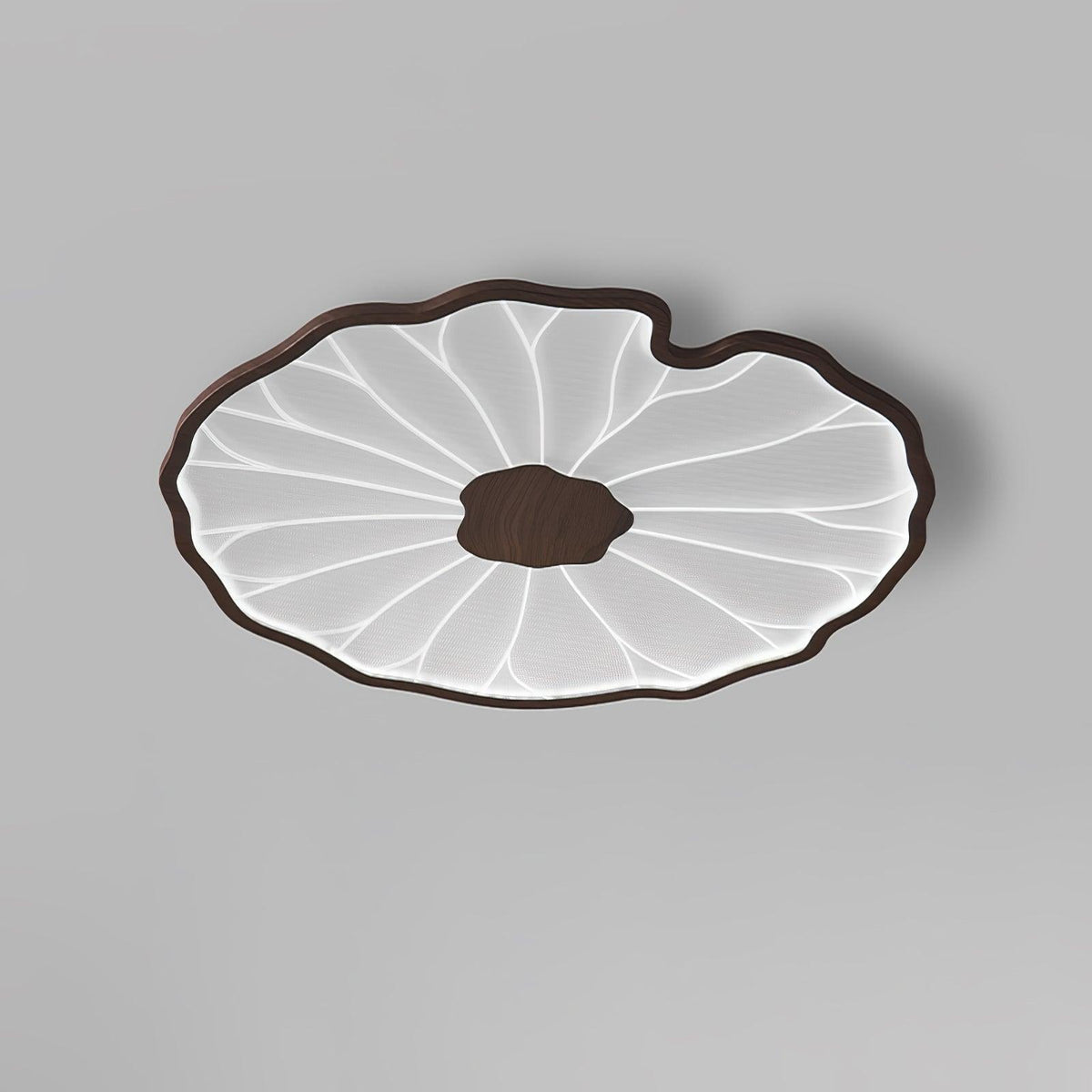 Plafondlamp Met Platte Vorm En Moderne Houtstructuur