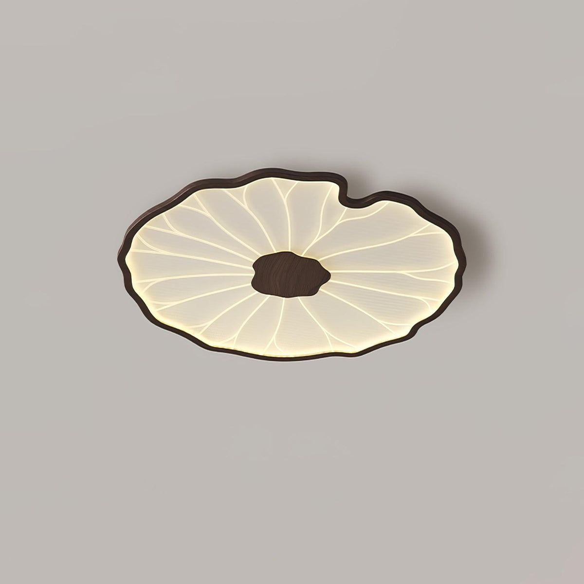 Plafondlamp Met Platte Vorm En Moderne Houtstructuur