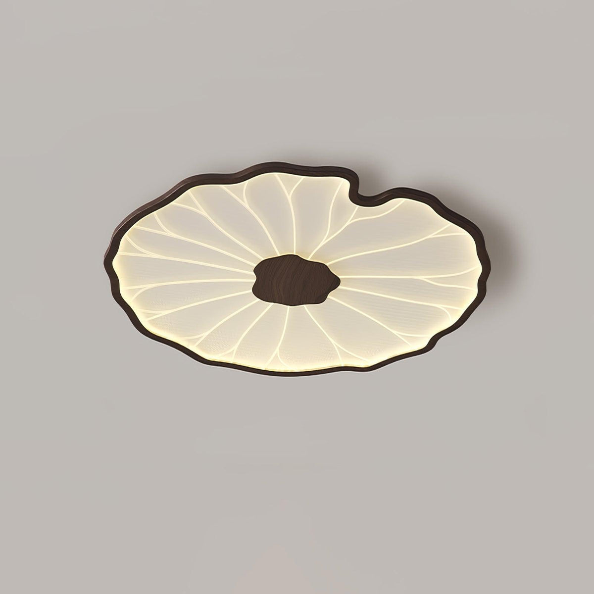 Plafondlamp Met Platte Vorm En Moderne Houtstructuur