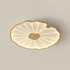 Plafondlamp Met Platte Vorm En Moderne Houtstructuur