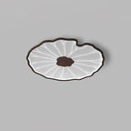 Plafondlamp Met Platte Vorm En Moderne Houtstructuur