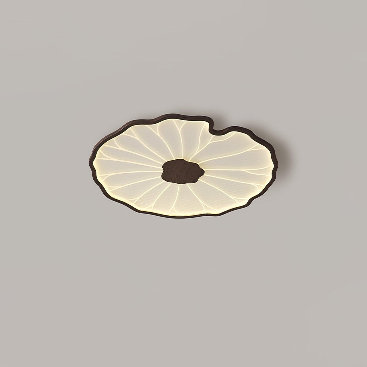 Plafondlamp Met Platte Vorm En Moderne Houtstructuur