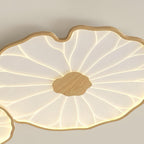 Plafondlamp Met Platte Vorm En Moderne Houtstructuur