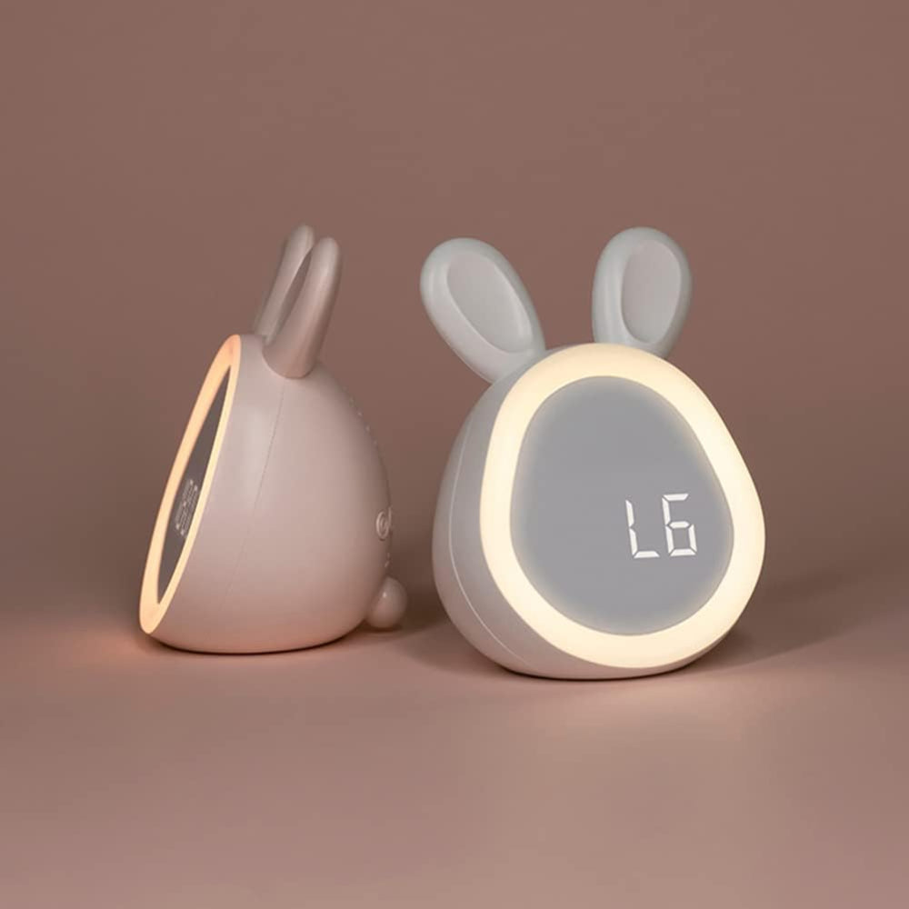 Kinderwekker In Konijnvorm Met LED Nachtlamp