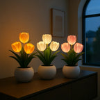 LED‑Tulpenlamp met Warm Licht en Stabiele Binnenplaatsing