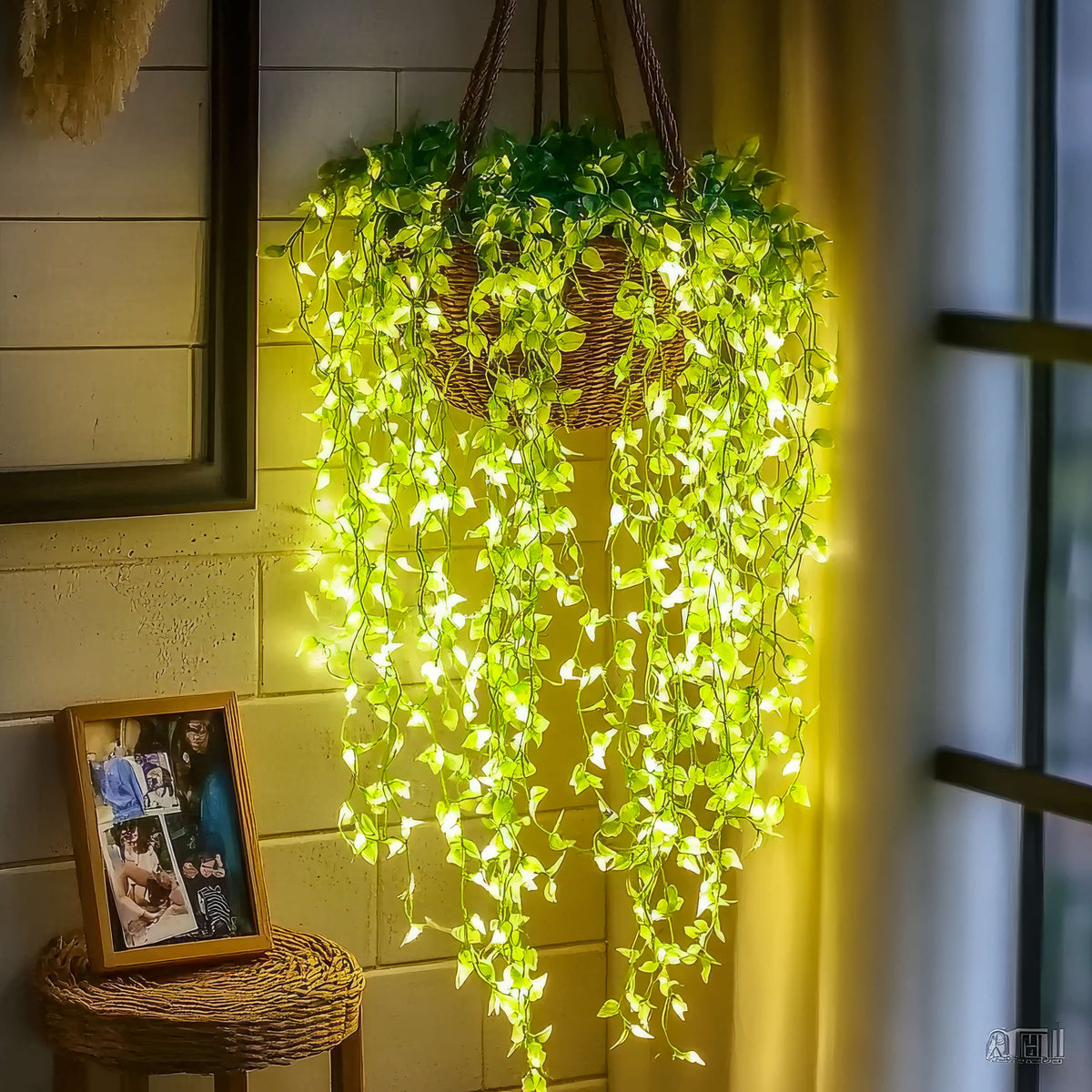 LED‑Bladerenslinger met Warm Licht en Natuurlijke Sfeerdecoratie