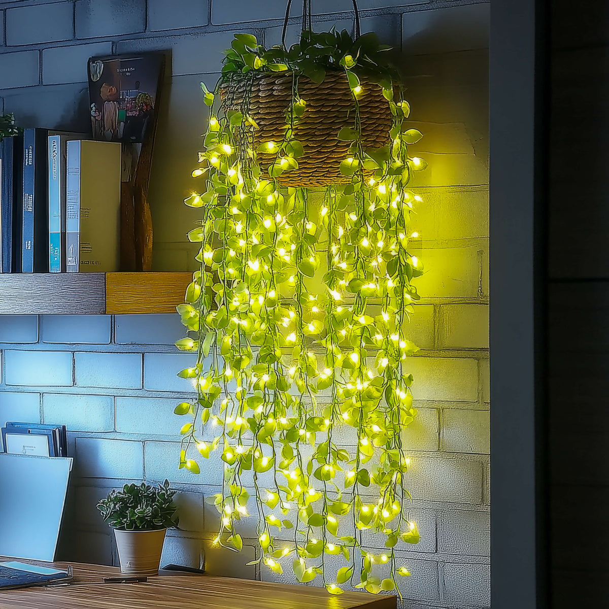 LED‑Bladerenslinger met Warm Licht en Natuurlijke Sfeerdecoratie