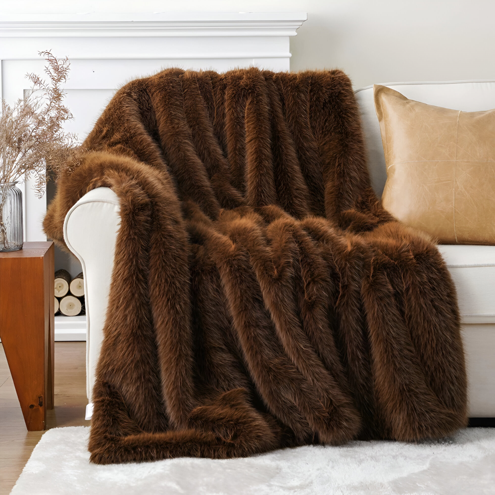 Pluche Deken Met Langharige Faux Fur Voor Extra Warmte En Comfort
