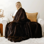 Pluche Deken Met Langharige Faux Fur Voor Extra Warmte En Comfort
