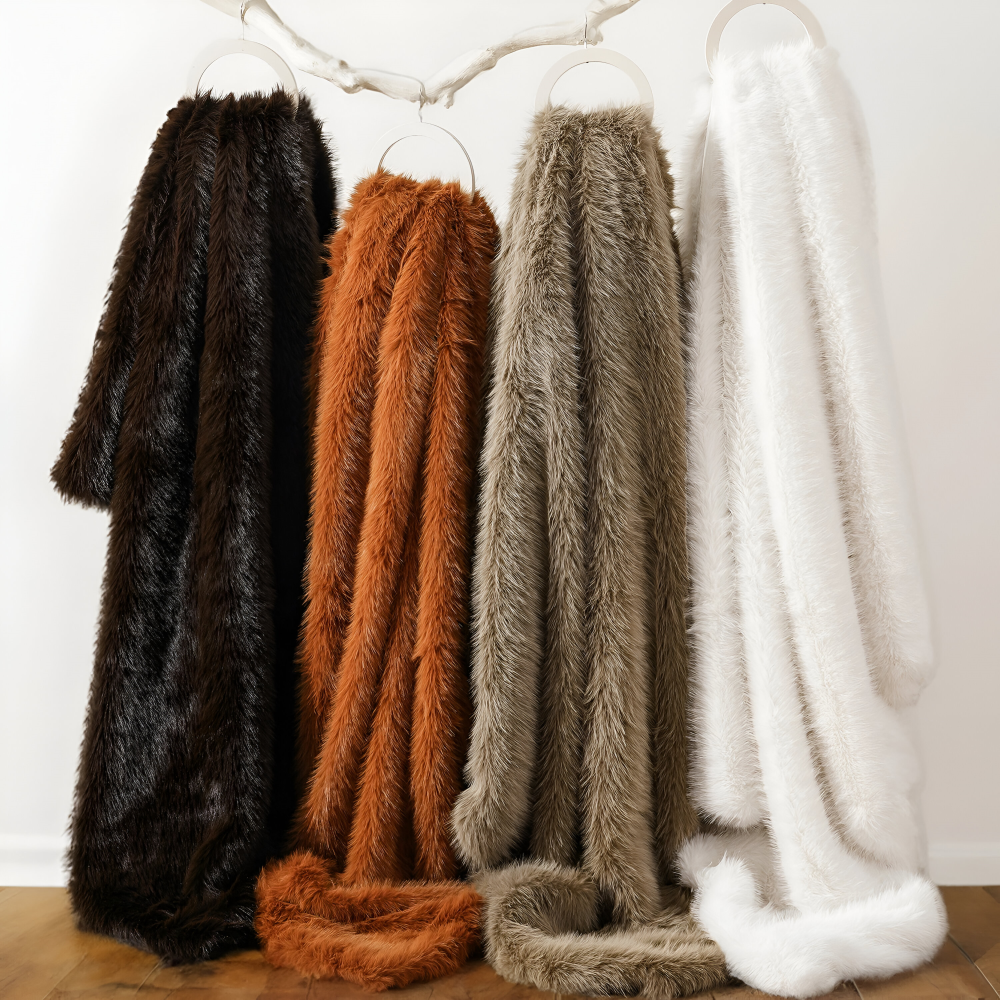 Pluche Deken Met Langharige Faux Fur Voor Extra Warmte En Comfort