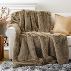 Pluche Deken Met Langharige Faux Fur Voor Extra Warmte En Comfort