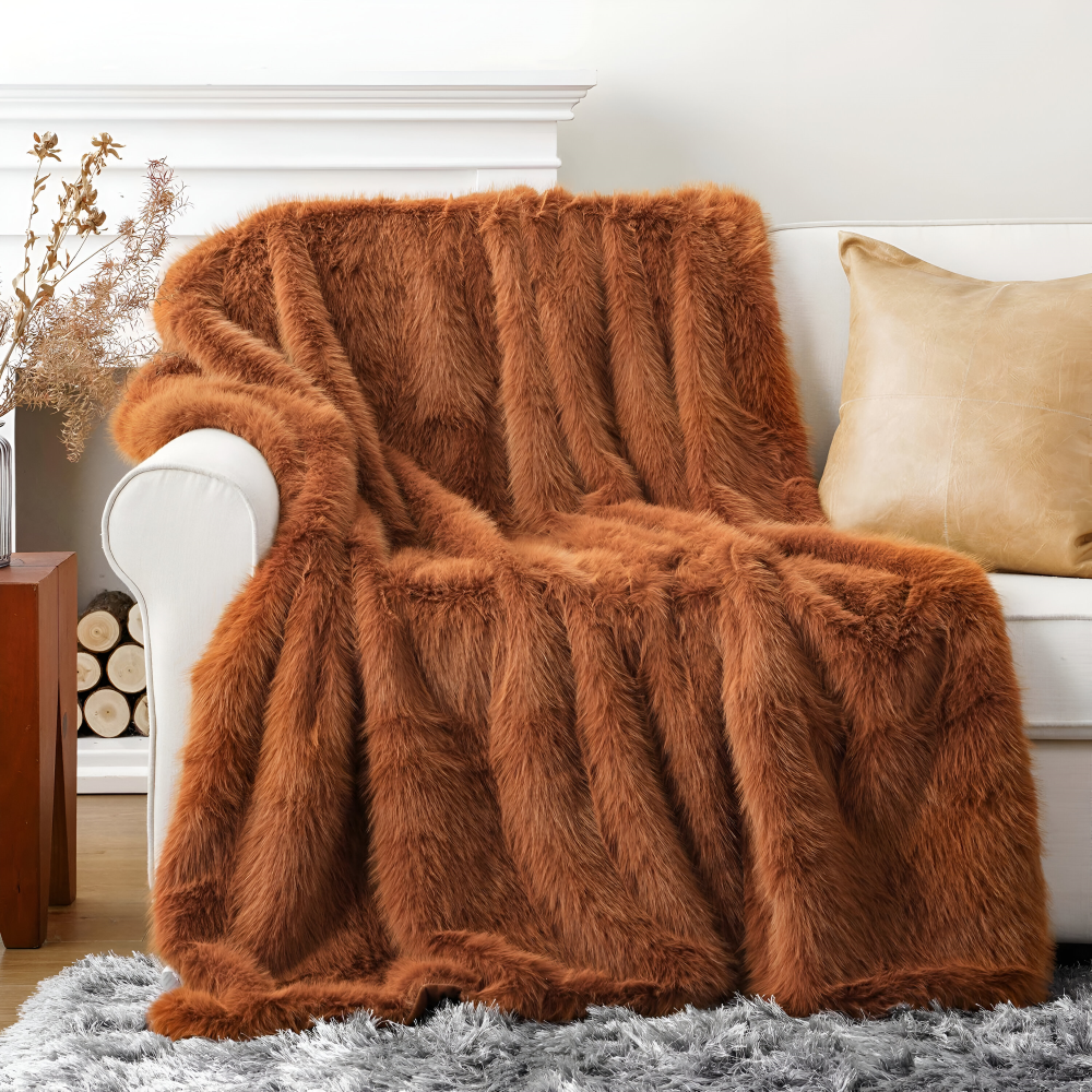 Pluche Deken Met Langharige Faux Fur Voor Extra Warmte En Comfort