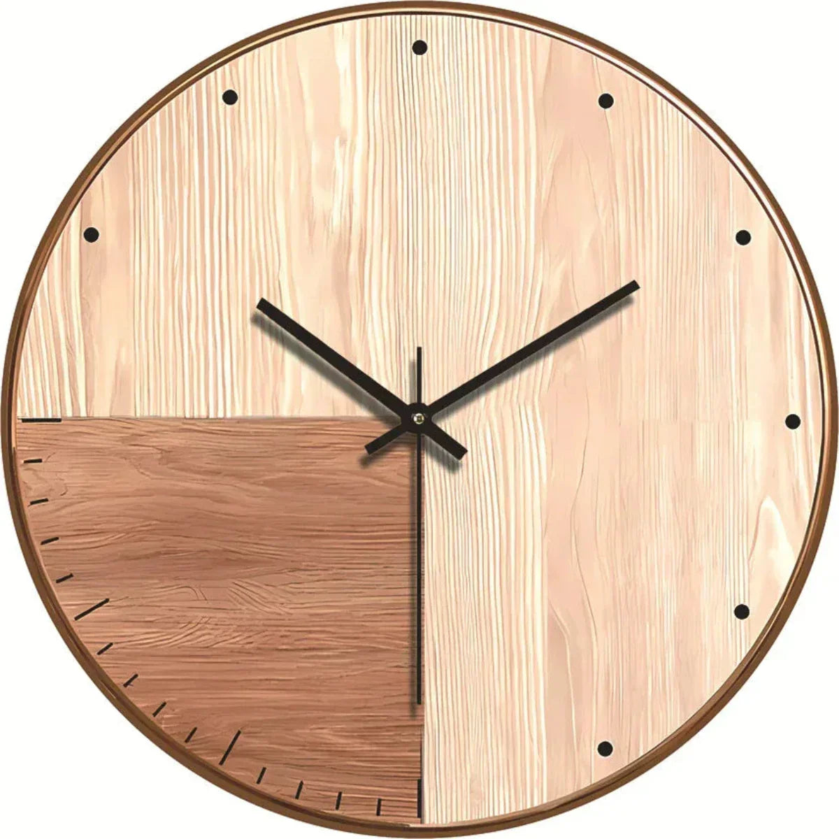 Wandklok Stil Houtlook Modern Rustig Interieuraccent