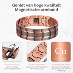 Koperen Magnetische Armband met Verstelbare Pasvorm voor Dagelijks Gebruik