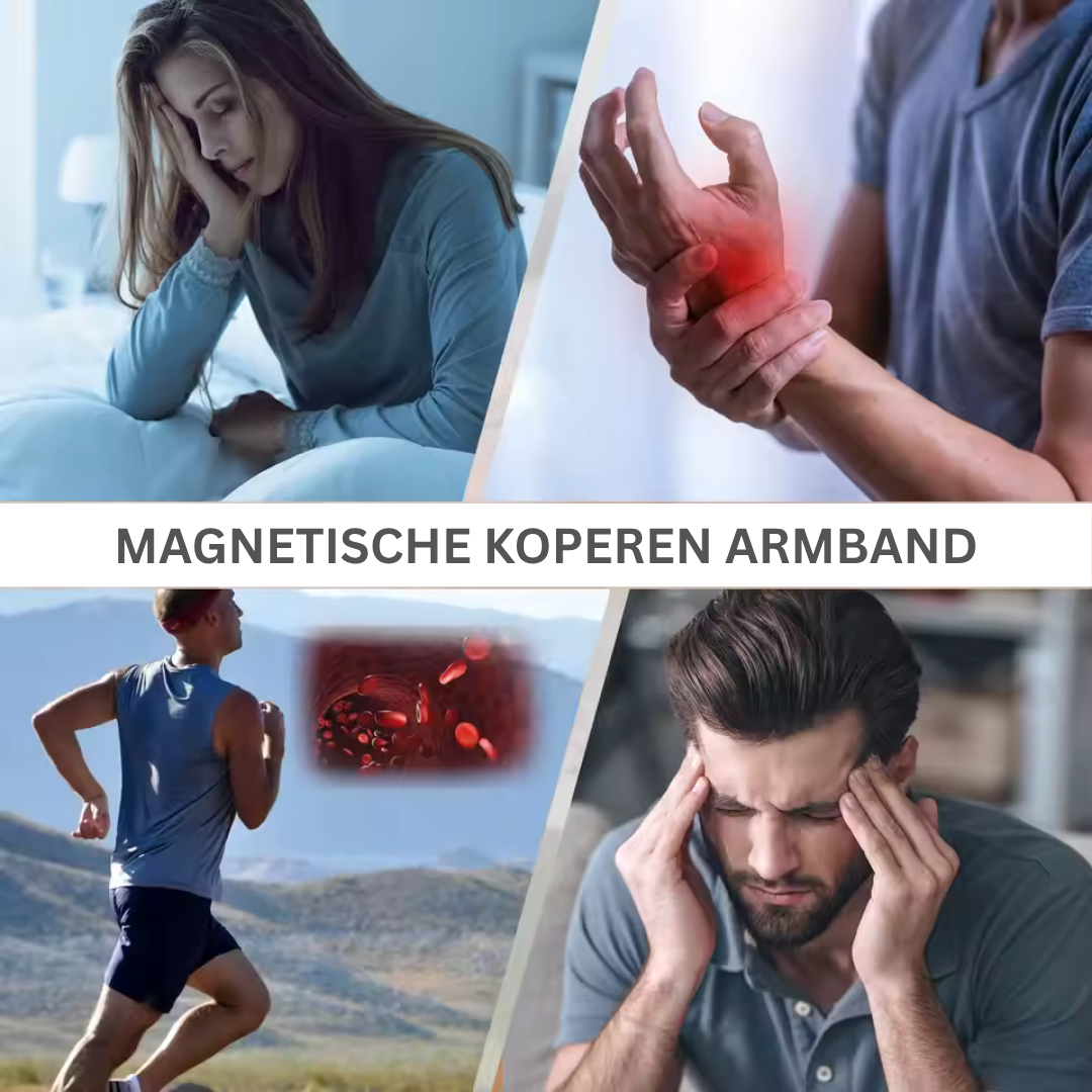 Koperen Magnetische Armband met Verstelbare Pasvorm voor Dagelijks Gebruik