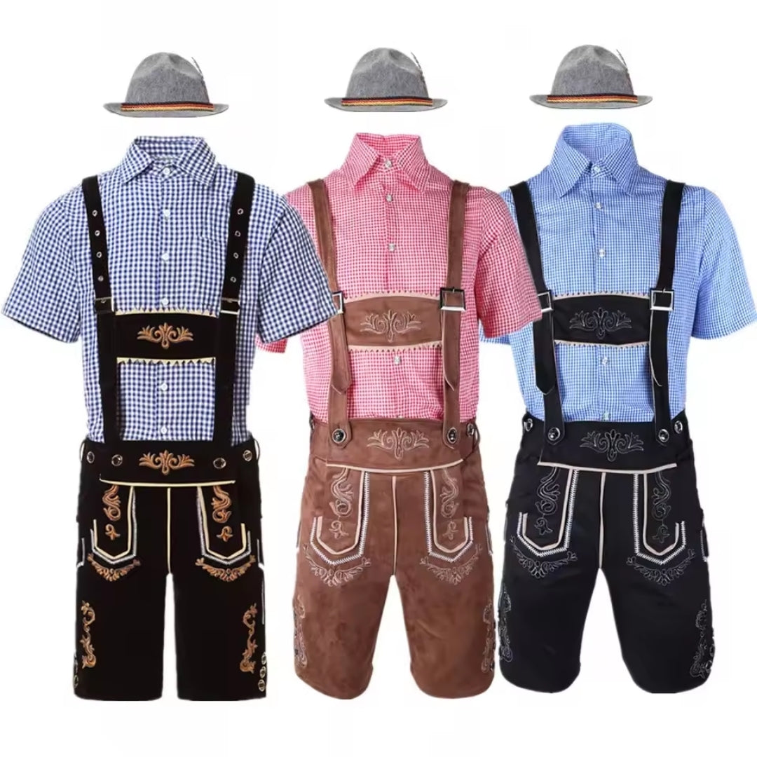 Heren Lederhosen met Bretels in Traditionele Oktoberfest-Stijl
