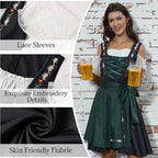 Dames Dirndl Jurk met Schort in Traditionele Oktoberfest-Stijl