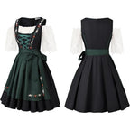 Dames Dirndl Jurk met Schort in Traditionele Oktoberfest-Stijl