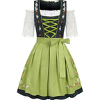 Dames Dirndl Jurk met Schort in Traditionele Oktoberfest-Stijl