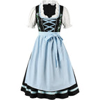 Dames Dirndl Jurk met Schort in Traditionele Oktoberfest-Stijl