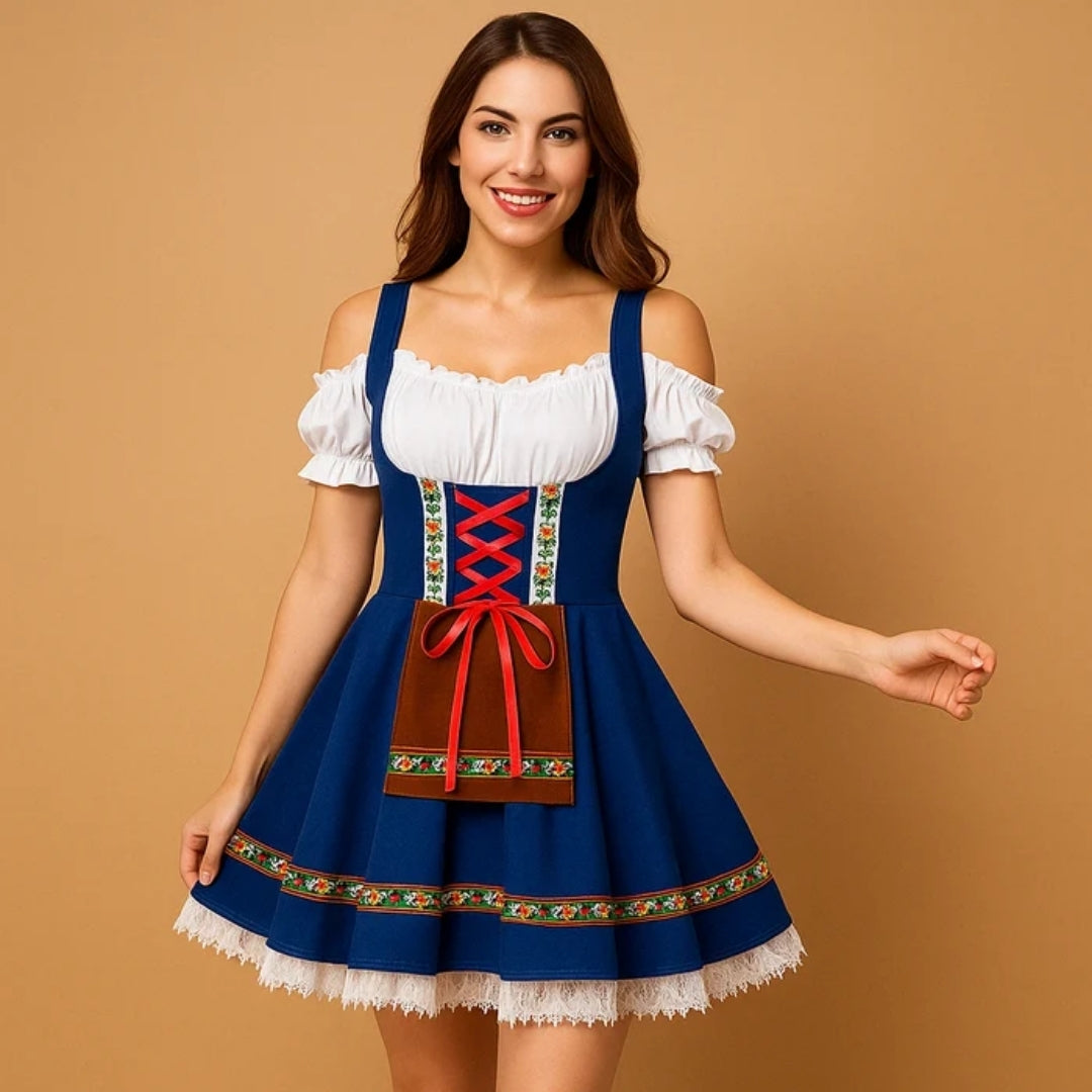 Dames Dirndl Jurk in Traditionele Oktoberfest-Stijl