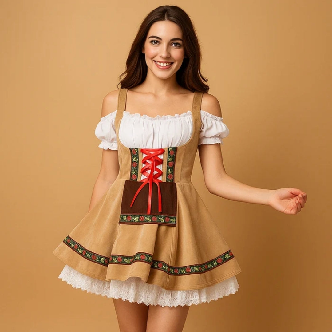 Dames Dirndl Jurk in Traditionele Oktoberfest-Stijl