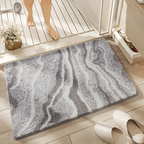 Zachte Badmat met Marmerlook en Antislip Onderzijde voor de Badkamer