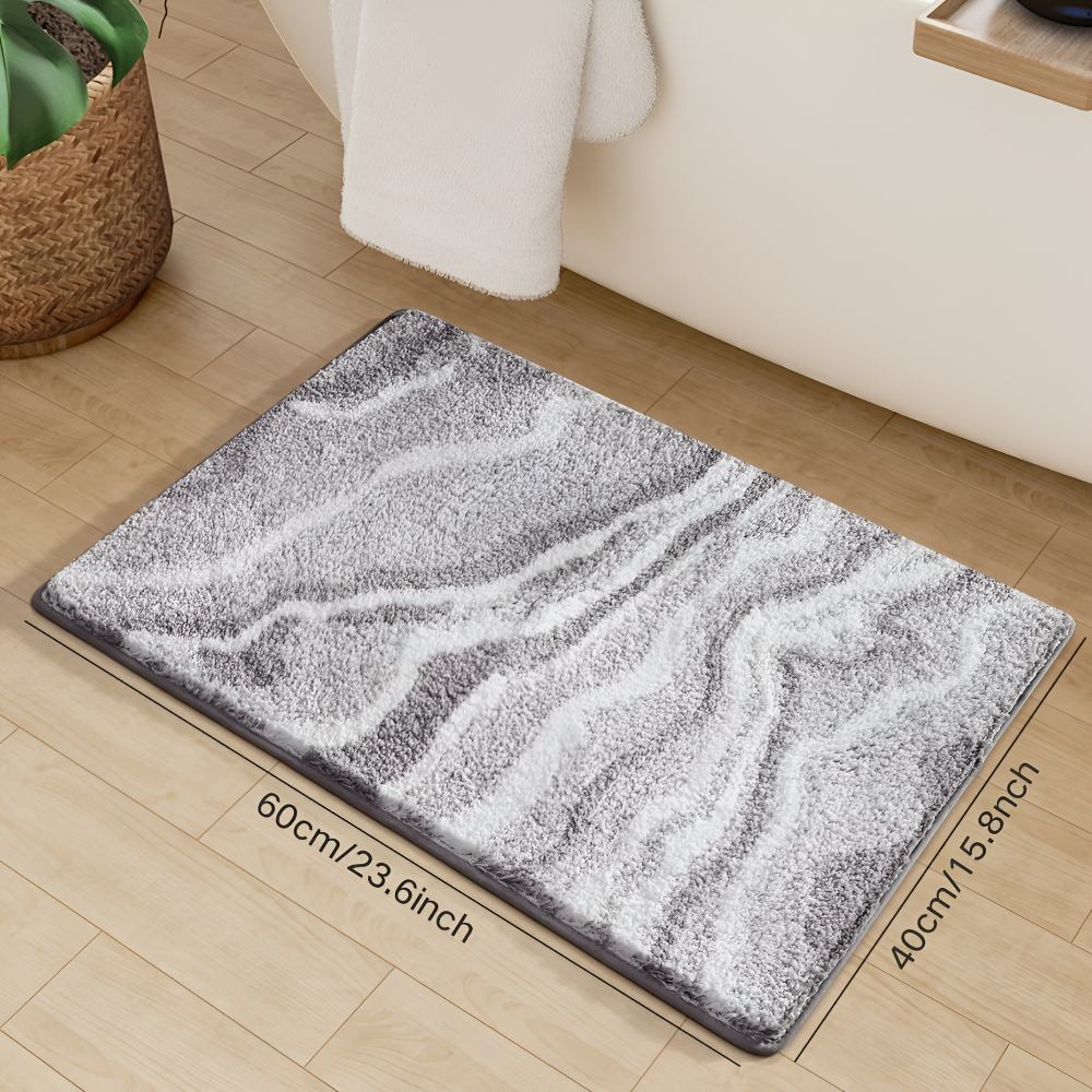 Zachte Badmat met Marmerlook en Antislip Onderzijde voor de Badkamer