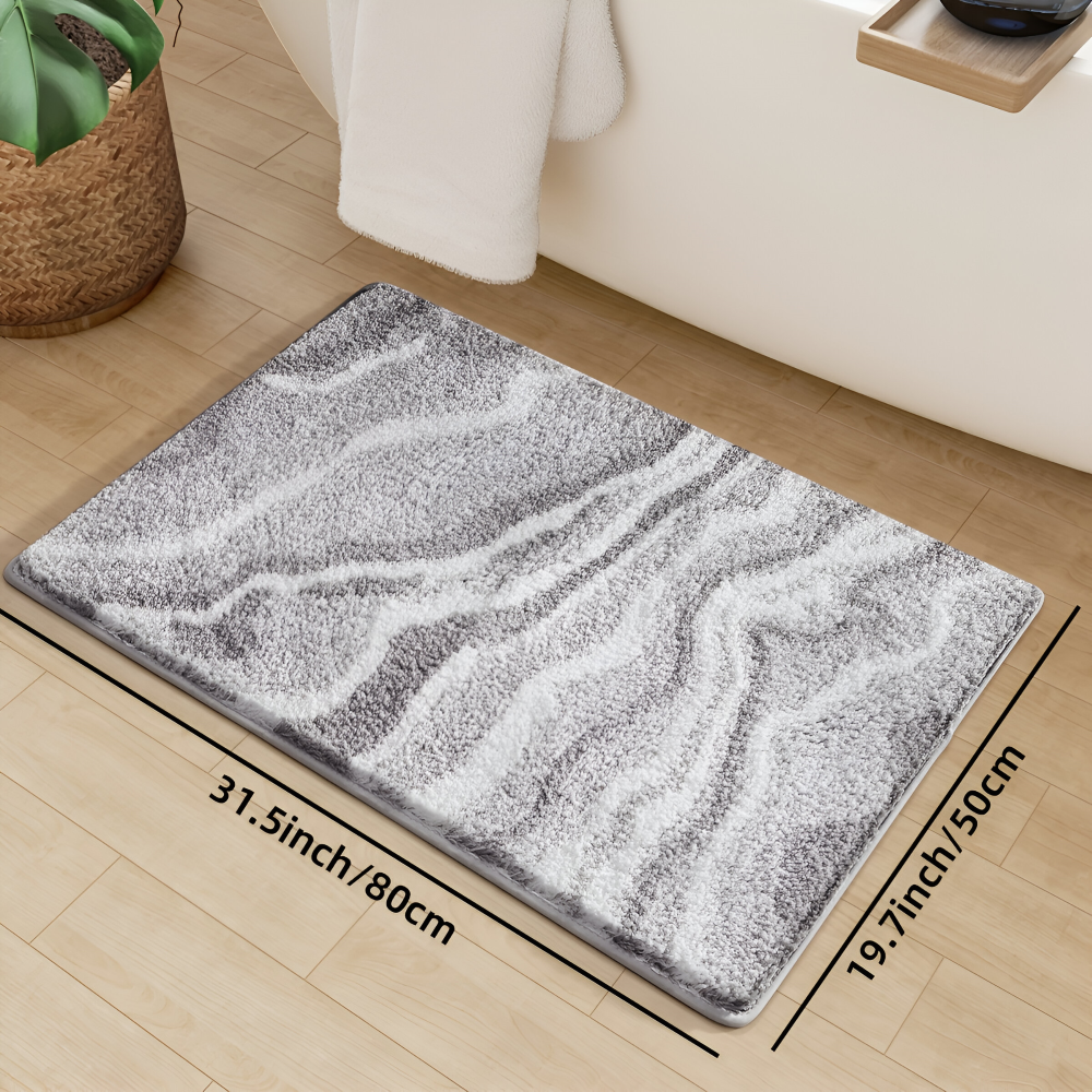 Zachte Badmat met Marmerlook en Antislip Onderzijde voor de Badkamer