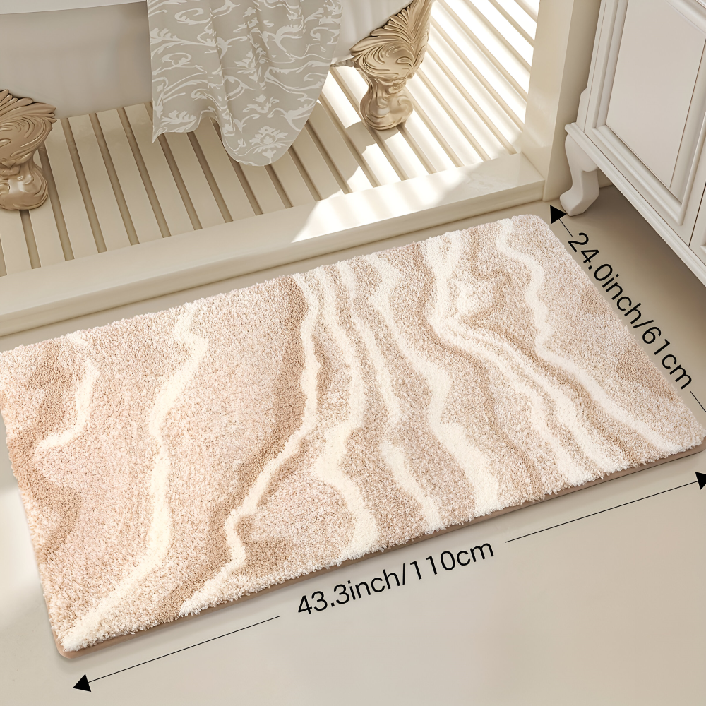 Zachte Badmat met Marmerlook en Antislip Onderzijde voor de Badkamer