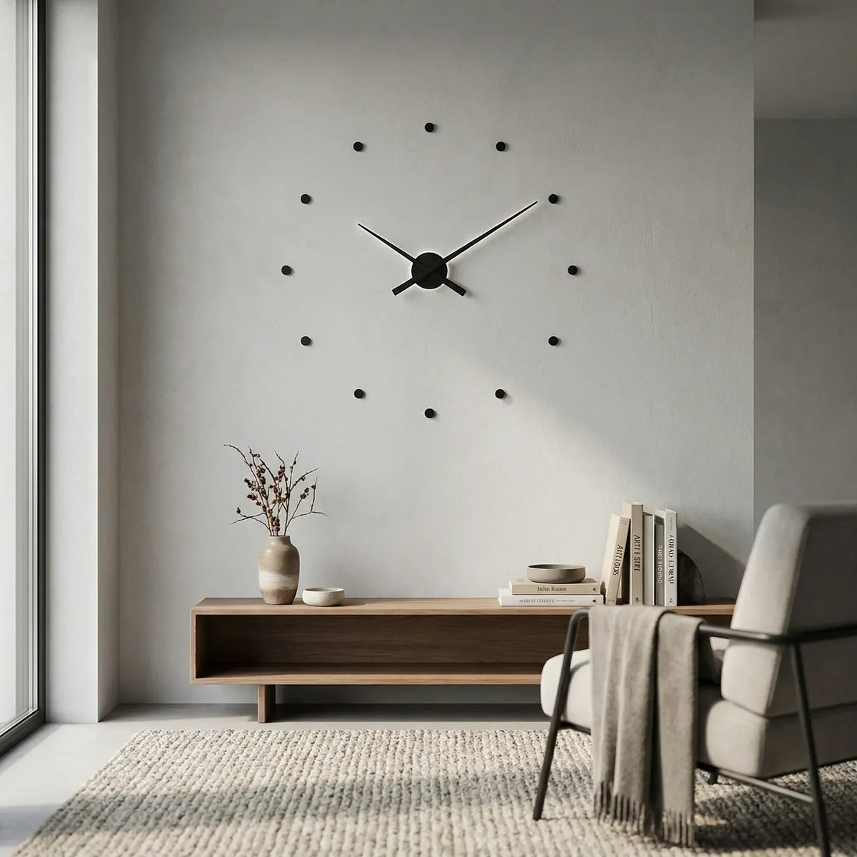 Randloze Wandklok Met Geruisloos Quartz Uurwerk Voor Moderne Interieurs