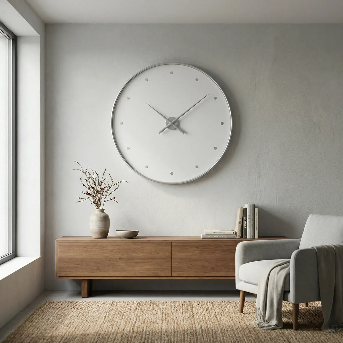 Randloze Wandklok Met Geruisloos Quartz Uurwerk Voor Moderne Interieurs