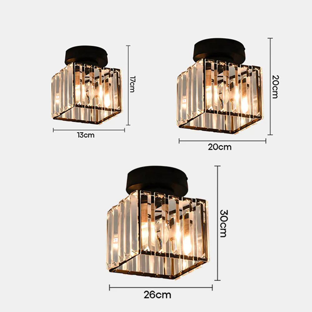 Inbouw Plafondlamp Met Kristalglas En Compact Ontwerp Voor Heldere Gangverlichting