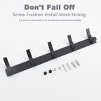 Aluminium Wall Hook Rail with Multiple Hooks for Bathroom and Entryway
