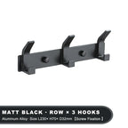 Aluminium Wall Hook Rail with Multiple Hooks for Bathroom and Entryway