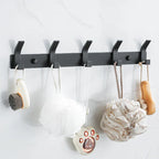 Aluminium Wall Hook Rail with Multiple Hooks for Bathroom and Entryway