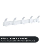 Aluminium Wall Hook Rail with Multiple Hooks for Bathroom and Entryway
