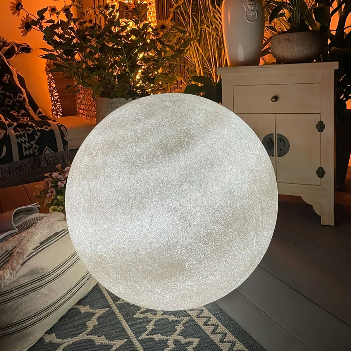 Maanvormige Vloerlamp Met Instelbare LED-Verlichting En Rustgevende Sfeer