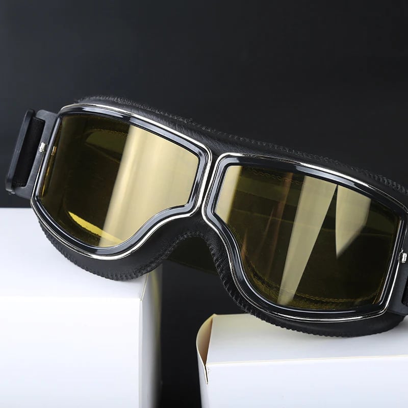 Retro Motorbril Met Stevige Lens En Comfortabele Pasvorm Voor Heldere Ritervaring