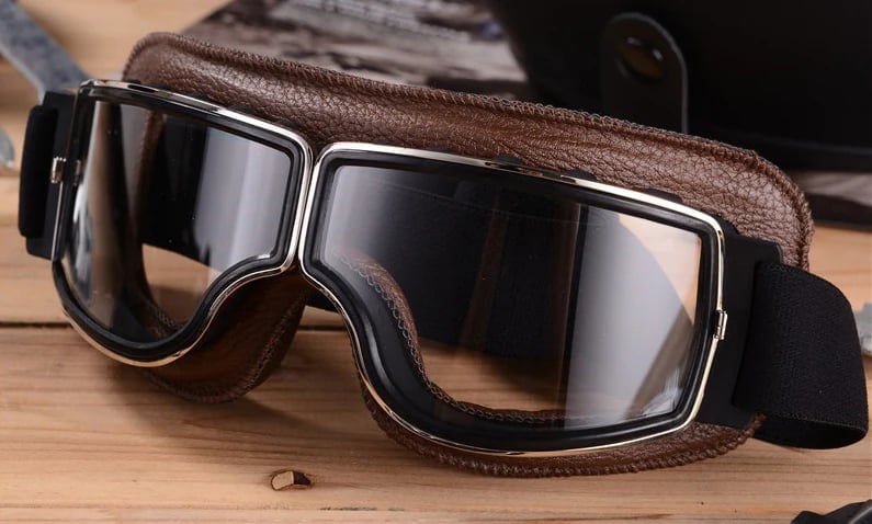 Retro Motorbril Met Stevige Lens En Comfortabele Pasvorm Voor Heldere Ritervaring