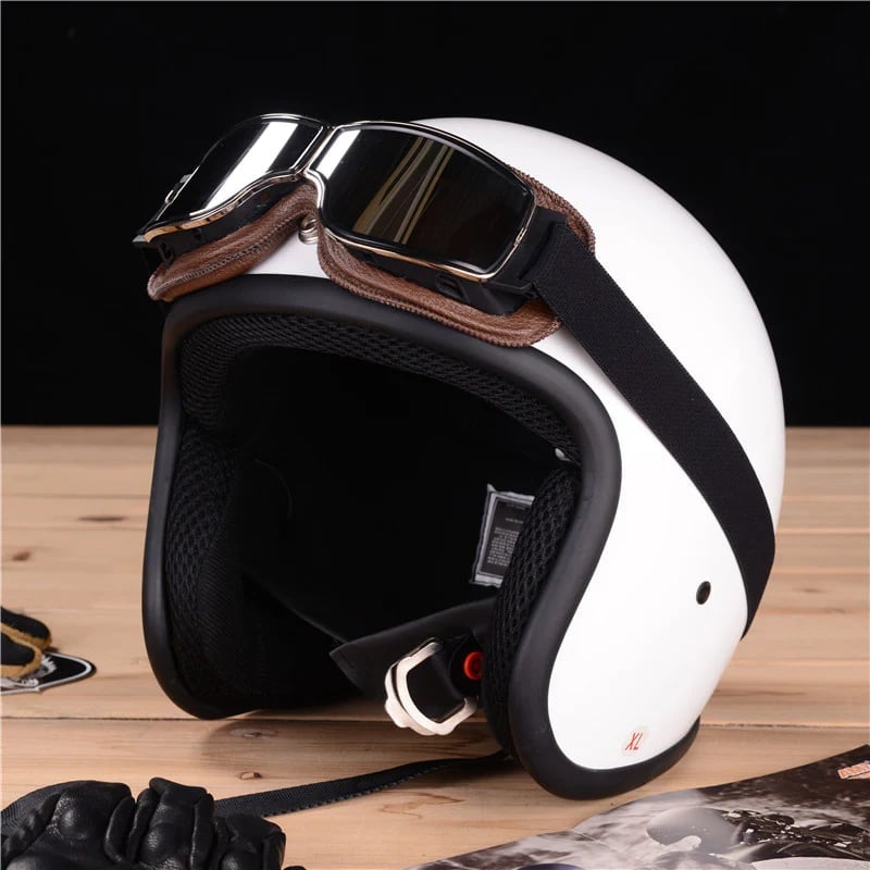 Retro Motorbril Met Stevige Lens En Comfortabele Pasvorm Voor Heldere Ritervaring