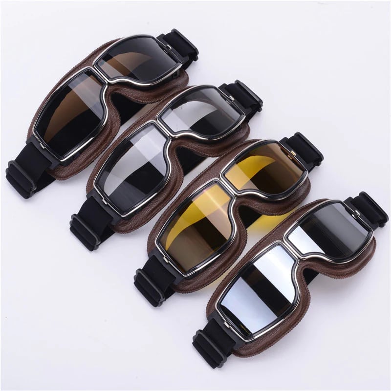 Retro Motorbril Met Stevige Lens En Comfortabele Pasvorm Voor Heldere Ritervaring