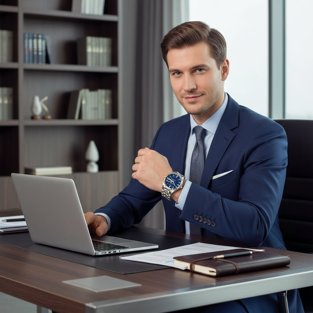 Heren Titanium Horloge met Krasbestendig Glas en Waterdichte Constructie