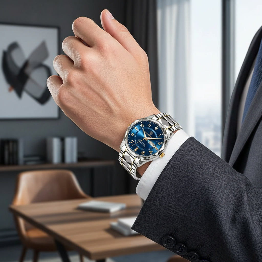 Heren Titanium Horloge met Krasbestendig Glas en Waterdichte Constructie