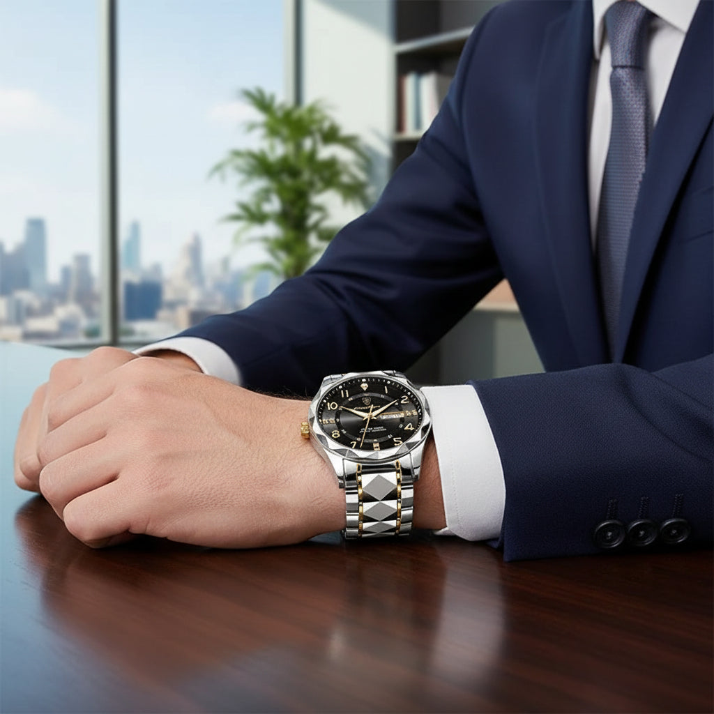 Heren Titanium Horloge met Krasbestendig Glas en Waterdichte Constructie