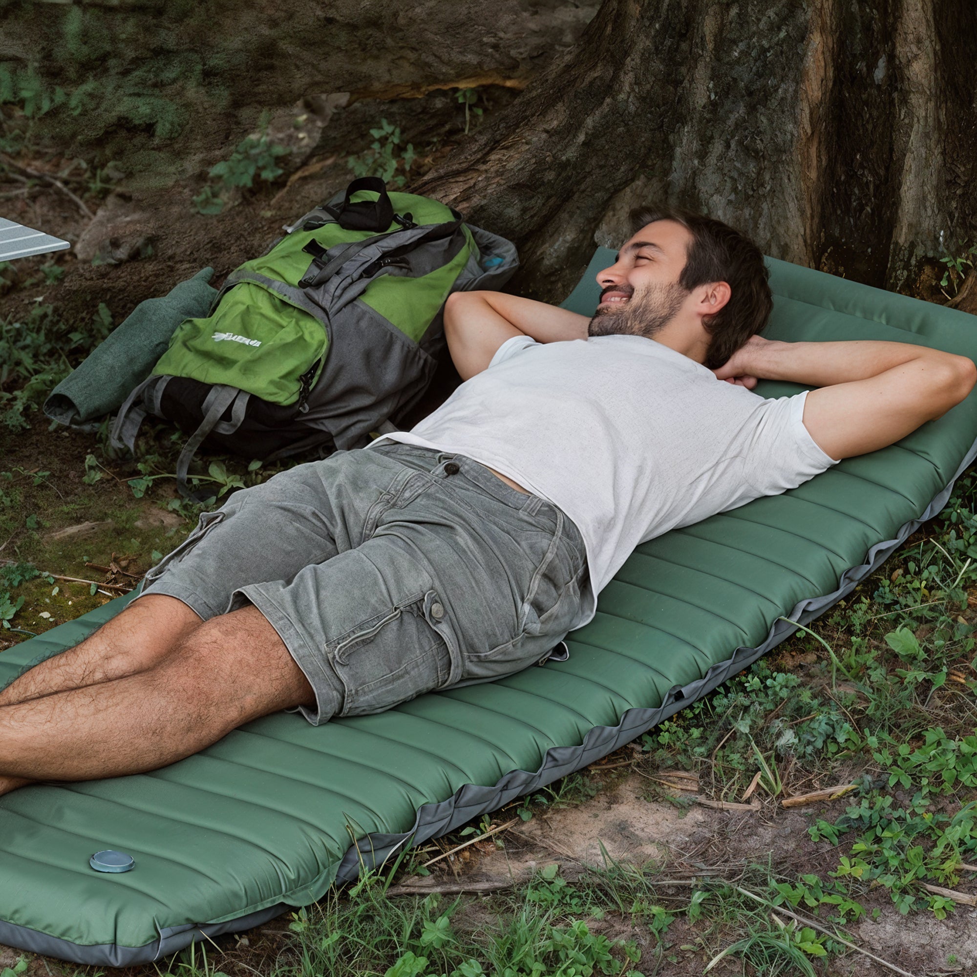 Opblaasbare Camping Slaapmat met Ingebouwde Voetpomp