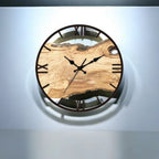 Wandklok met Houtstructuur en Stil Uurwerk