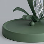 Kristal Tafellamp Met Bloemkap En Sculpturale Steel Voor Warme Sfeerlicht