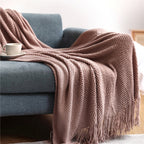 Scandinavisch Gebreide Deken Met Zachte Warmte En Tijdloze Structuur